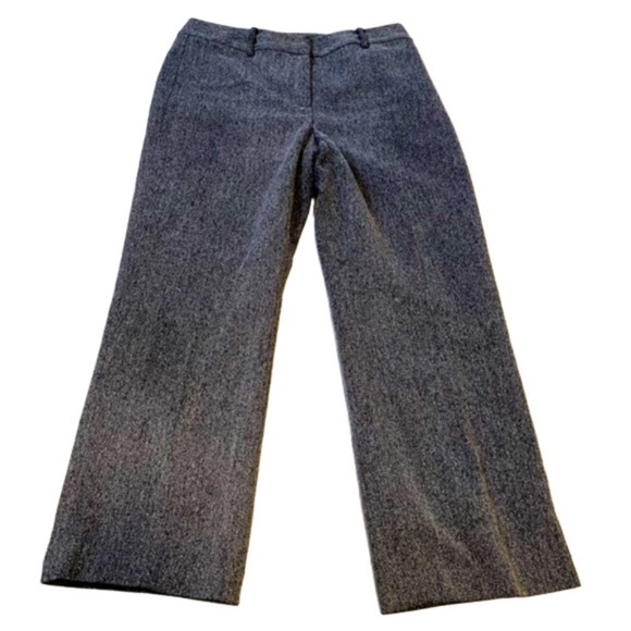 VINTAGE Evan Picone Black  &  White Tweed Cropped Trousers Minimalist Stretch 6 - Picture 1 of 11